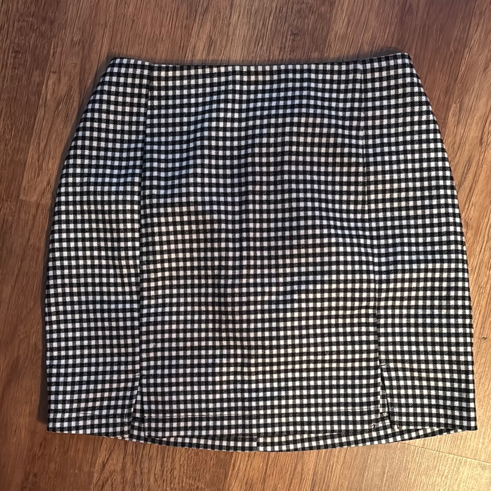 Black and White Checkered Skirt
